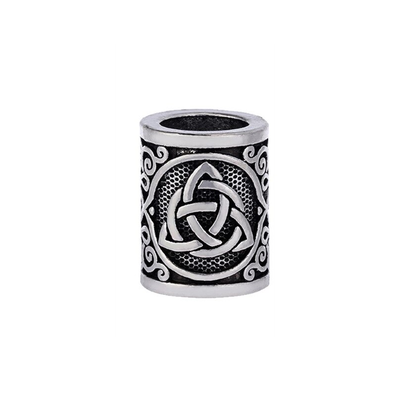 Retro vintage sølv metall hår flette dreadlock skjegg perler ringer hår flette klips mansjetter ringer flette hår tilbehør: Nr. .8
