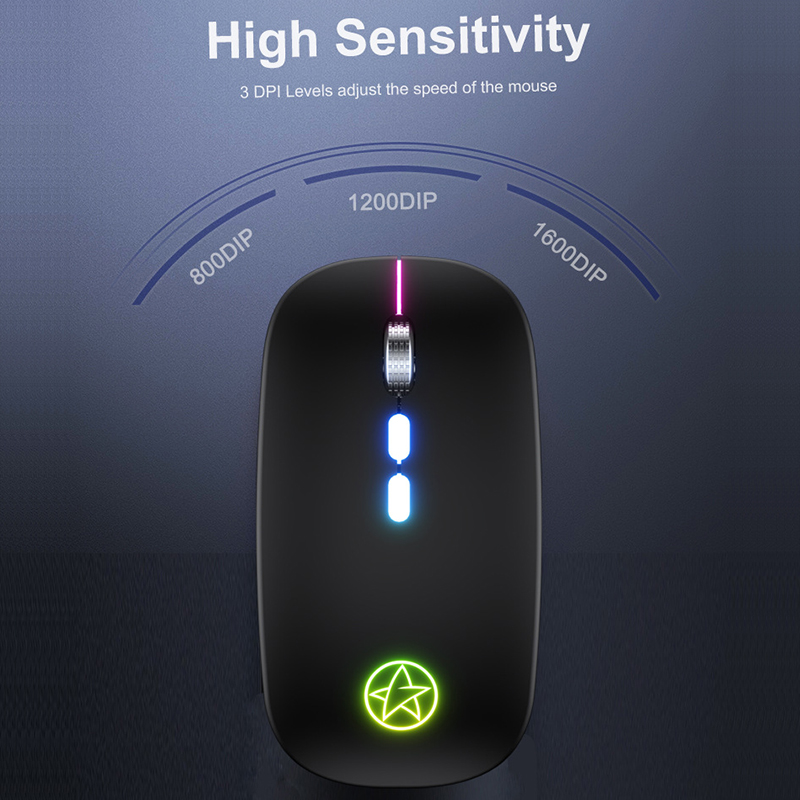 Rechargeable RGB Wireless Mouse USB 2.4Ghz Computer Mause Gamer Mouse LED Backlit Ergonomic Gaming Mice Silent For PC Laptop