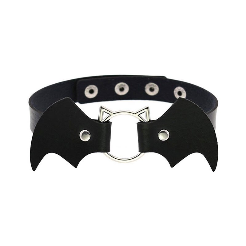 1 Pc PU Leather Choker Gothic Necklace Chain Jewely Accessories Punk Bat Collar Choker Women Necklace Sitaicery Kit