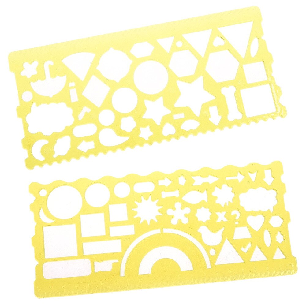 XRHYY Set of 2 Radom Color Plastic Triangle Circle Geometric Template Drawing Ruler