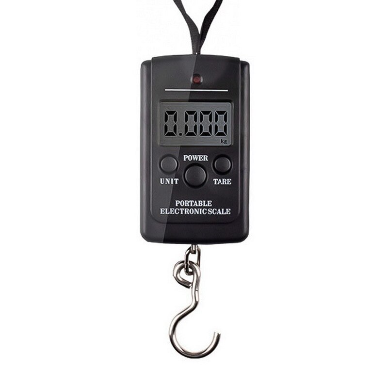 Báscula Digital LCD de 50Kg /10g, balanza colgante portátil de bolsillo para pesca, retroiluminación, electrónica, para equipaje, minibáscula, 1 Uds.: Type B black 40kg