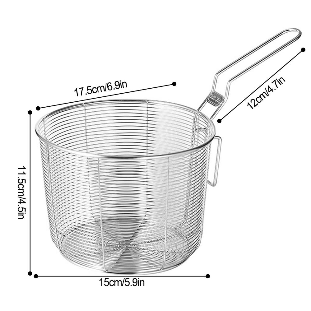Basket Fry Frying Strainer Baskets Steel French Stainless Chip Fries Food Round Fryer Wire Mesh Deep Fried For Spoon Serving: PURPLE