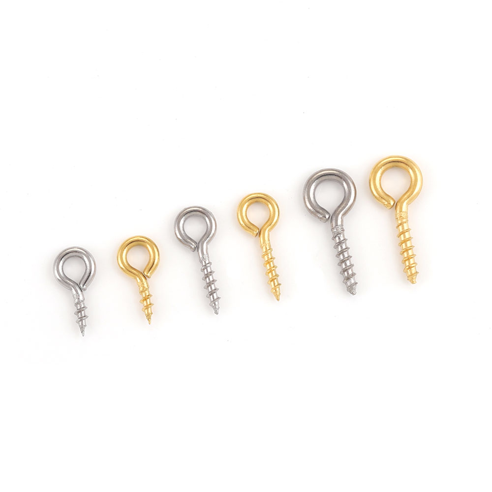 50 stuks kleine kleine mini schroef oogpinnen voor sieraden maken parel kralen oogjes sluitingen bevindingen DIY roestvrijstalen oogpinnen met schroefdraad