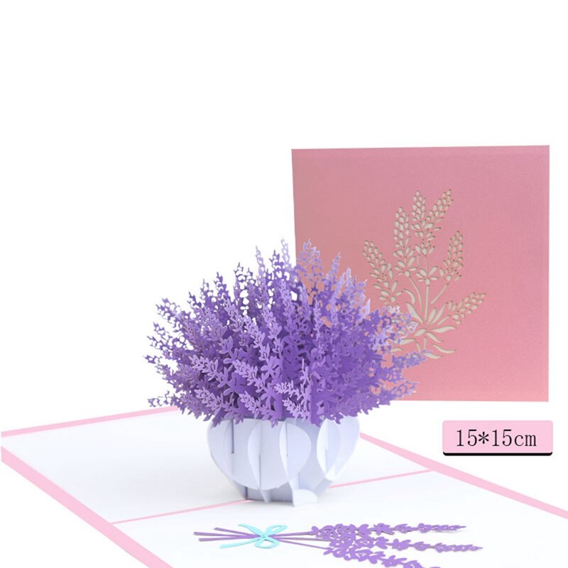 PartyLab 3D Pop-Up Cards Flowers Card for Family Friends Birthday Festival Greeting Card Postcards Card Girlfriends