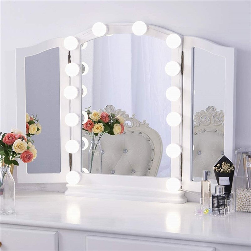 Toiletbord trinløs dæmpbar hollywood forfængelighed spejl lys 5v dæmpbar led makeup spejl lyspære usb strømforsyning