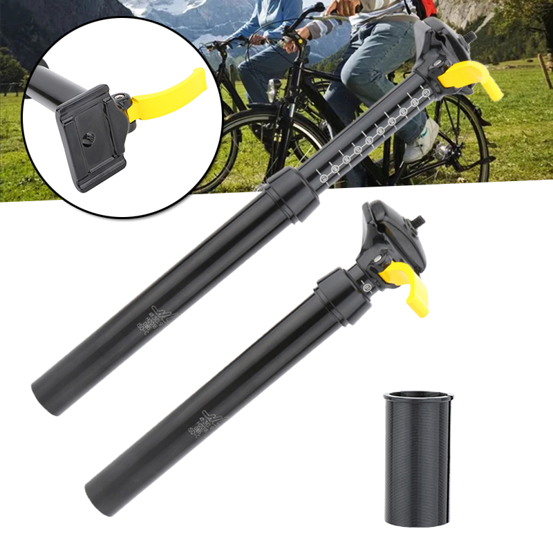 Zoom – tige de selle hydraulique de vélo vtt, 30.9/31.6x375mm, Type de Suspension, Tube de siège de levage à Absorption des chocs avec télécommande interne