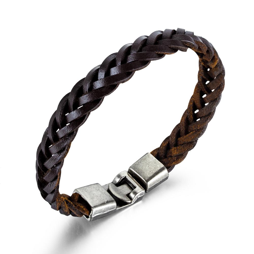 EyeYoYo 210mm sans fil tissage cuir corde Bracelet