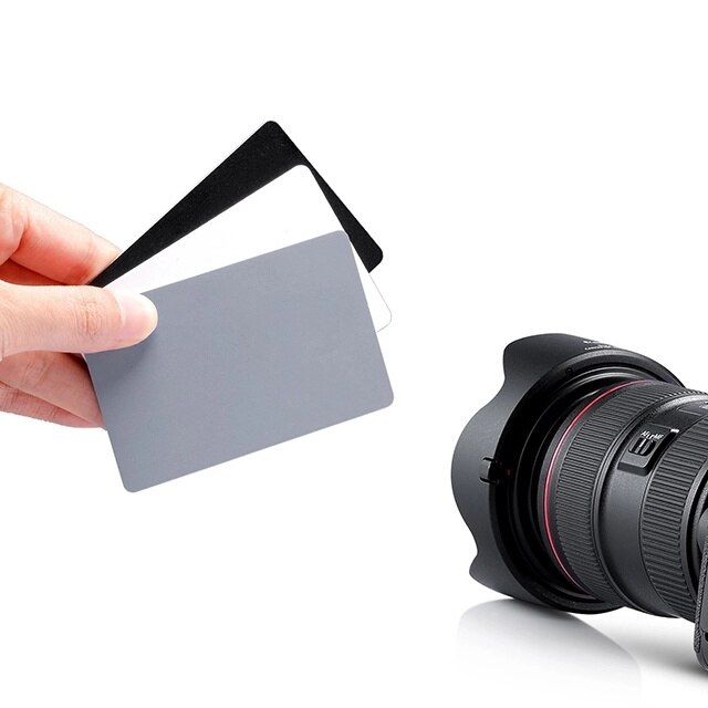 Camera Accessories 3 in 1 Pocket Digital Camera 18% White Black Grey Balance Card with Neck Strap