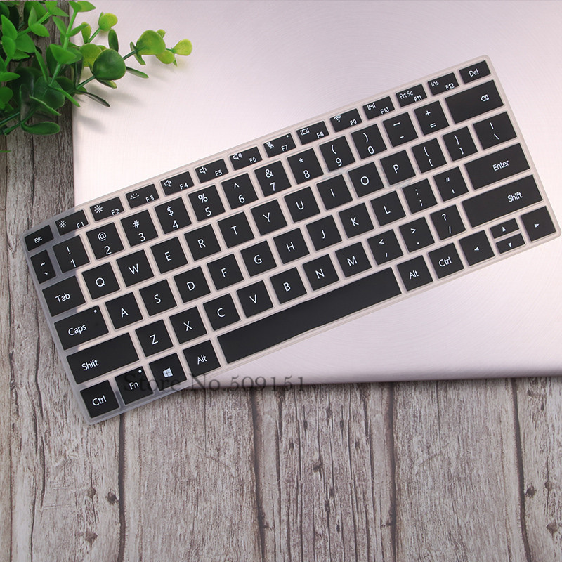 For Huawei MateBook D 14 inch (AMD) Notebook D14 14.0&#39;&#39; Silicone Laptop Keyboard Cover Skin Protector Dustproof Guard: Black