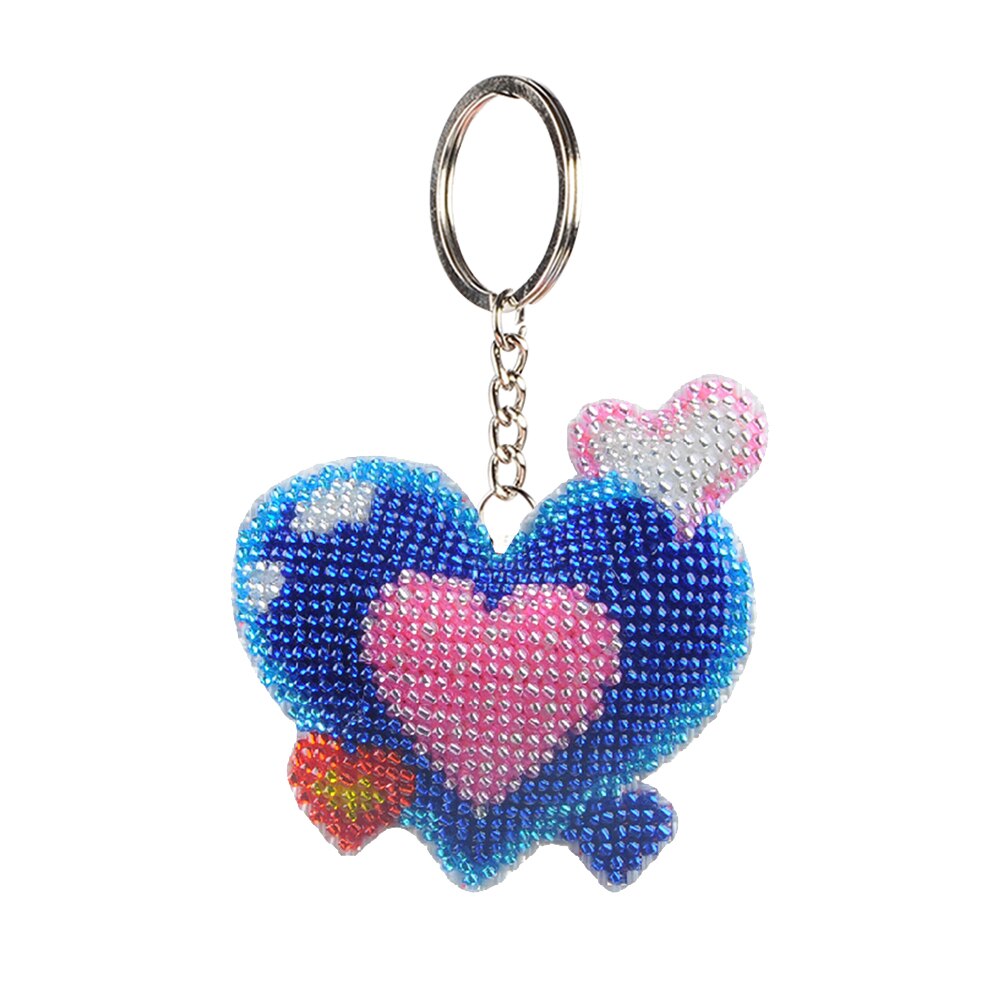 Llavero con pintura de diamante 5D, colgante bordado de diamante de imitación especial, Kits de artesanía DIY, accesorios de llavero de punto de cruz: 01