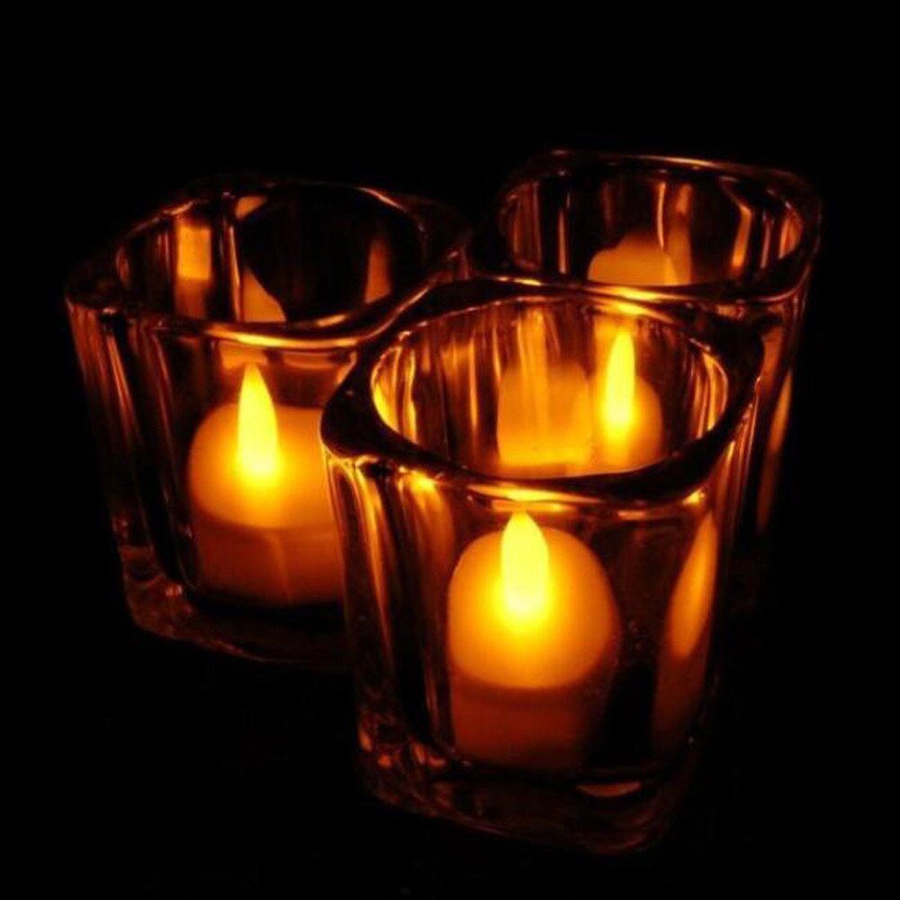 6 pièces/ensemble LED bougies chauffe-plat réaliste à piles sans flamme bougies mariage fête d'anniversaire décoration bougies # T2