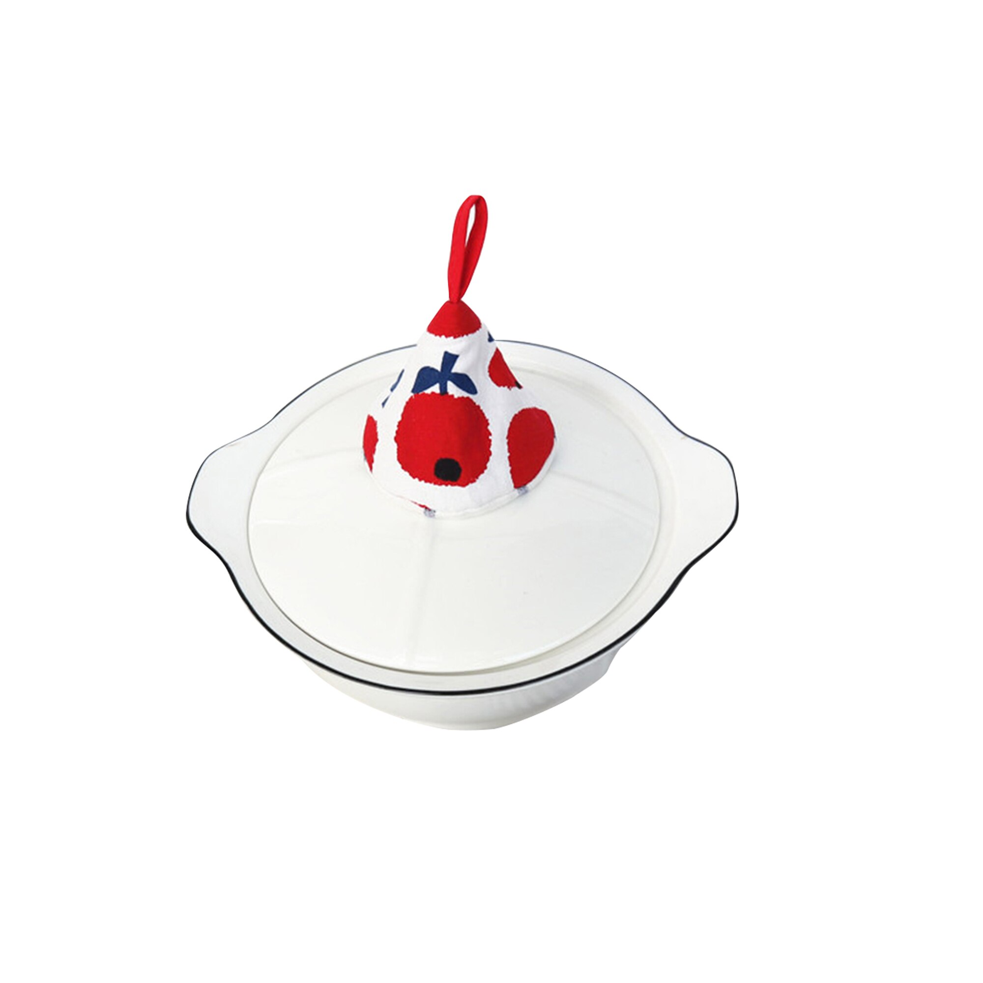 Driehoek Pot Hoed Anti-Brandwonden Isolatie Met Opknoping Ring Leuke Apple Patroon Print Keuken Pot Cover: Rood