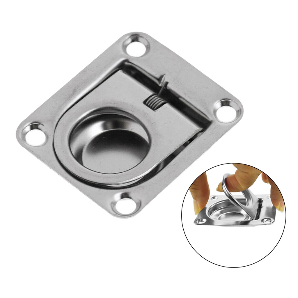 Stainless Anti-rattle Flush Pull Rings - Boat Hatch Cabin Drawer Lifting Handle