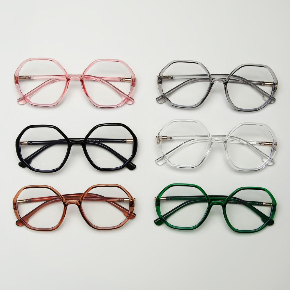 Oversized anti-blauw licht computerbril dames heren vierkant montuur optische bril platte spiegel bril