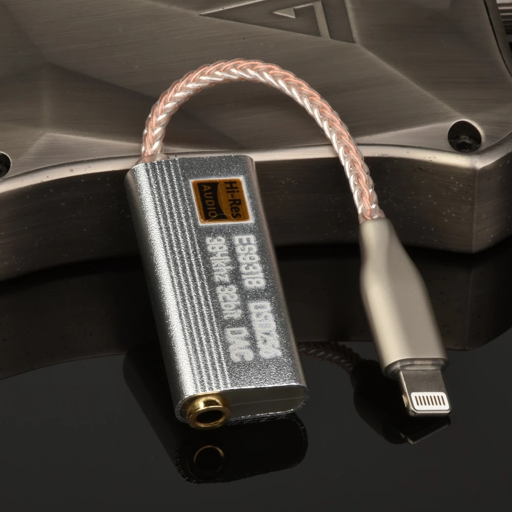 AMPLIFICADOR DE AURICULARES DAC ES9318, adaptador de decodificación HiFi, tarjeta de sonido para iPhone, iOS, Android, Win10, Lightning tipo C a 3,5 MM