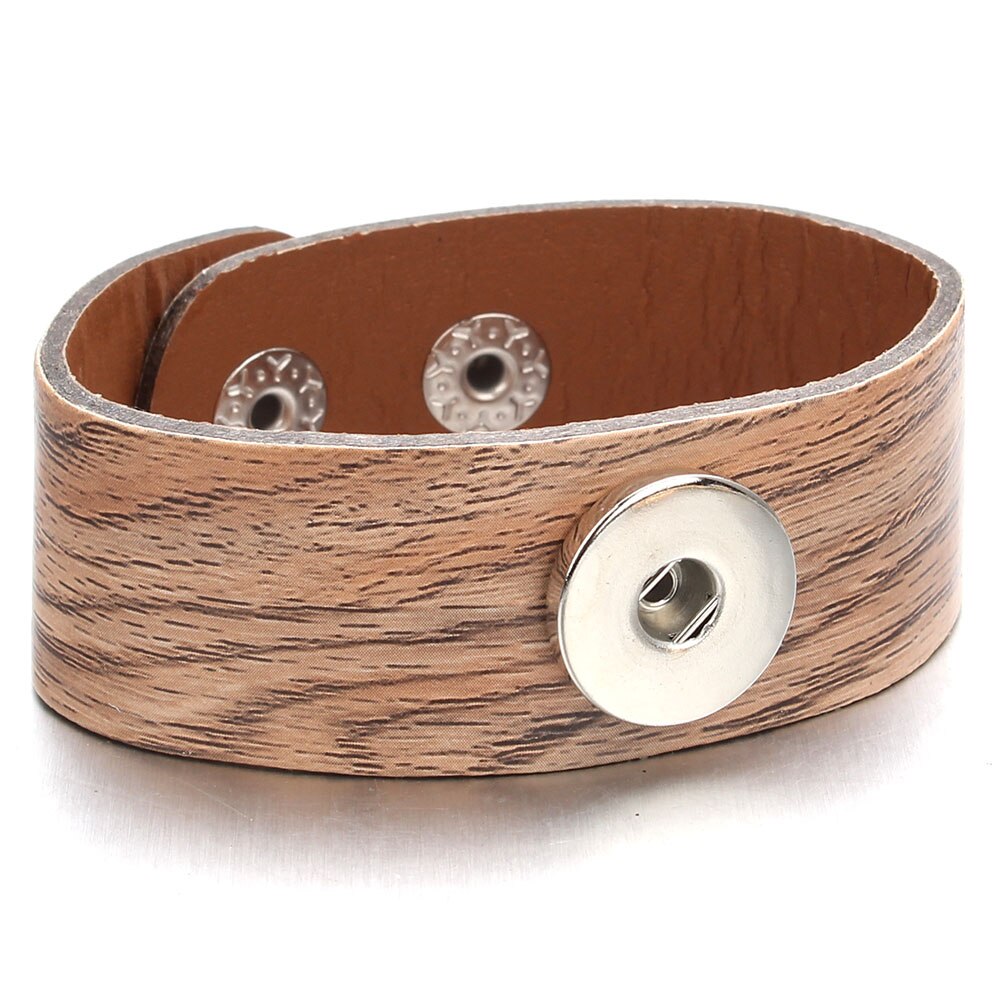 Druckknopf Armbinde &Ampere; Armreifen 6 farbe PU leder Armbänder Für Frauen 18mm Druckknopf Schmuck ZE400: ZE518B