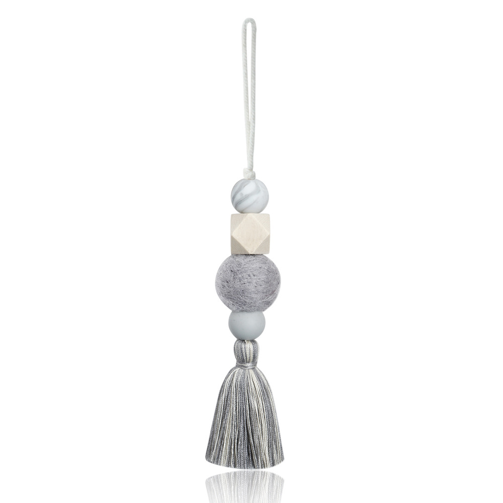 Auto Parfum Decoratie Luchtverfrisser Aromatherapie Hanger Hangende Ornamenten Houten Kraal Vilt Bal Parfum Auto Accessoires: Blauw