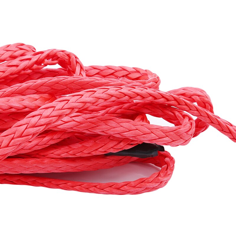 Practical Red Car Winch Rope Synthetic Fiber Cable Line Ultra-high Molecular Durable Traction Rope Towing Ropes