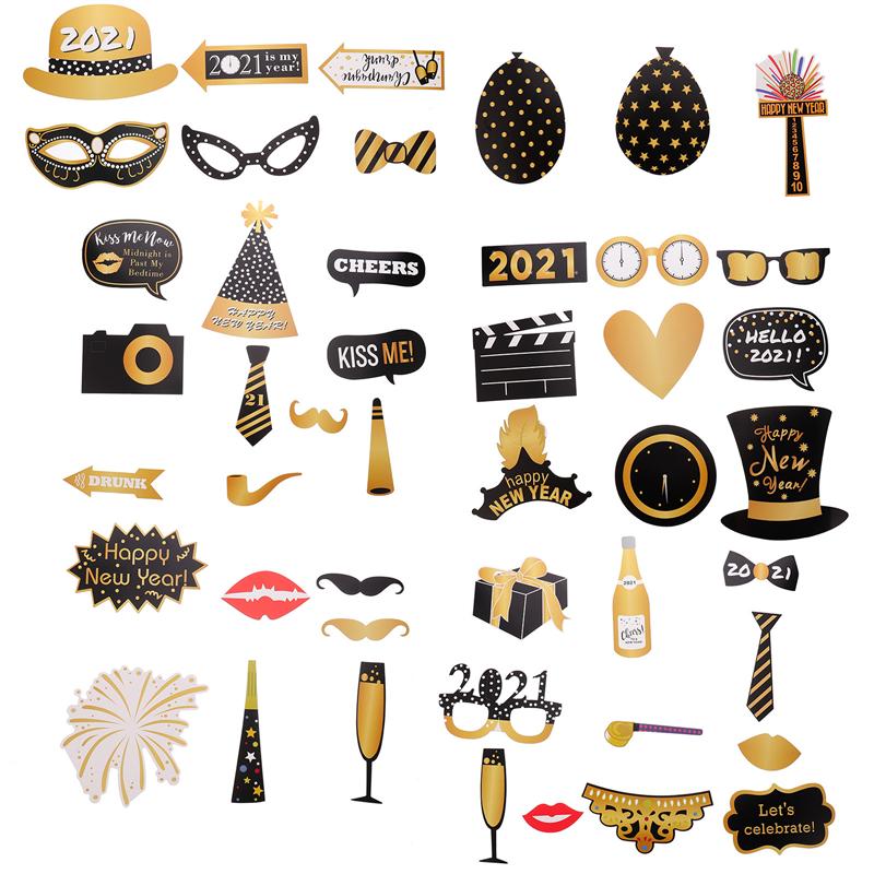 46Pcs Selfie Props Foto Schieten Props Photo Booth Props Foto Props Voor Decor Jaar