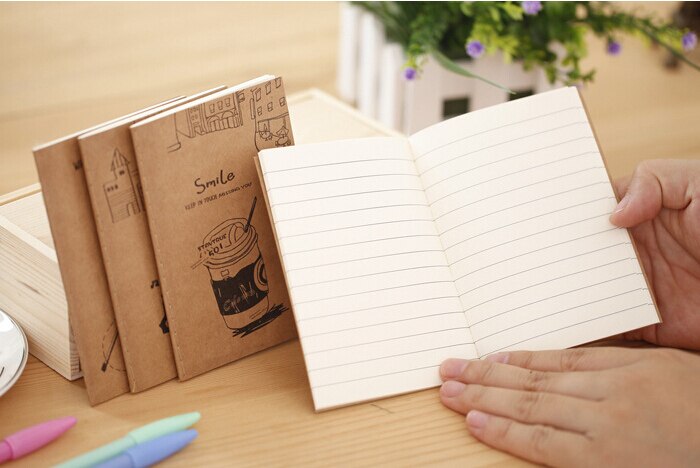 Mini Small Good Time Kraft Paper Notebook Notepad Office Stationery School Supply Pocket diary violin Shoes piano Milk Tea