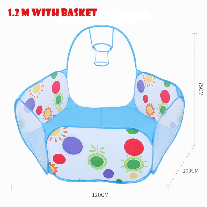 3 in 1 Ball Pit Baby Toys Ocean Ball Pool Toy Tent with Tunnel Basket Indoor Outdoor Toys for Baby Children: 1.2m with basket