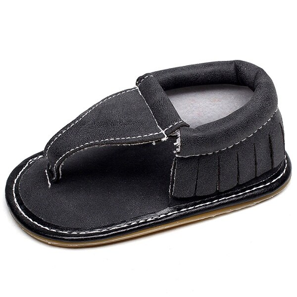 Dziecięce sandały dziewczęce nowe letnie buty dziecięce mieszkania buty dziecięce ze skóry eko gumowe podeszwy dziewczęce kwiatowe sandały nadające się robić 0-12M: czarny / 7