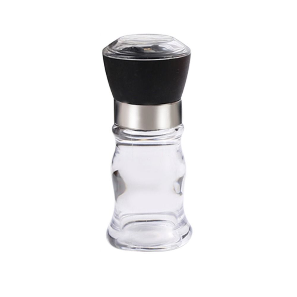 1PC Cooking Manual Refillable Natural Acrylic Pepper Mill Grinder Kitchen Tool Sea Salt Jar Spice Grinder: Light Grey