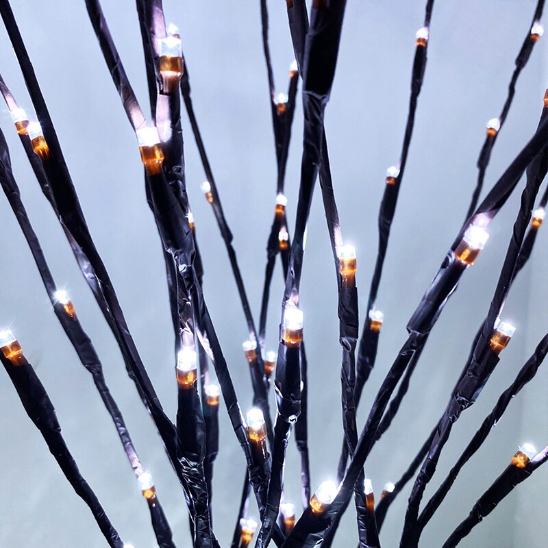 Gren lys 20 led kvist træ lys fleksibel pil oplyst gren til indendørs butiksvinduer vase bord stue 75cm lang: Lys hvid