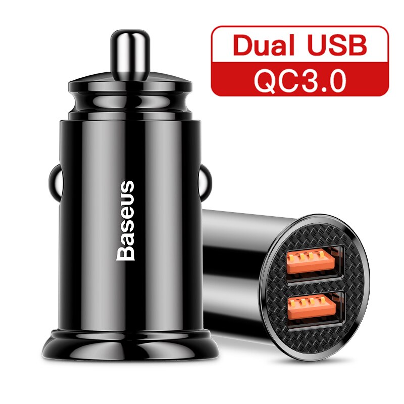 Baseus USB Car Charger Quick Charge 4.0 3.0 QC4.0 QC3.0 QC SCP 5A Type C PD Fast Car USB Charger For iPhone Xiaomi Mobile Phone: 2 USB No Box