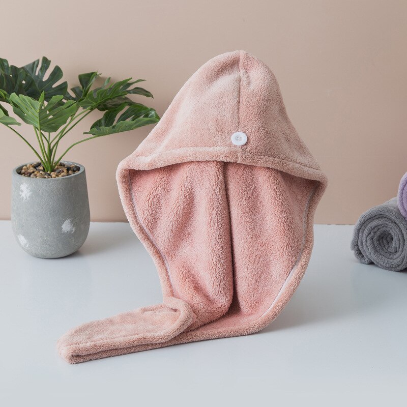 Toalla de microfibra para el pelo para mujer, Toalla de baño de secado rápido, superabsorbente, gruesa, para adultos, gorro de secado para cabello: Orange Hair Towel