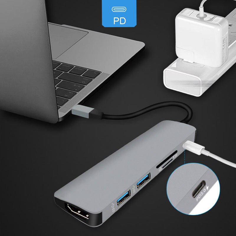 Usb c hub para hdmi otg thunderbolt 3 usb tipo c doca divisor usb 3.0 com pd para macbook pro/ar 13 2021 USB-C extensor