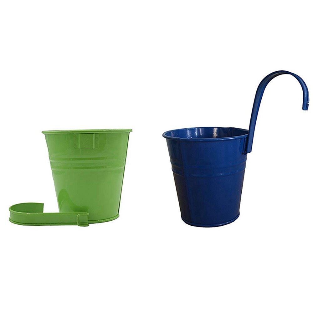 Bloempotten Opknoping Bloempotten, tuin Potten Balkon Plantenbakken Metalen Emmer Bloem Houders-Afneembare Haak (6 Stuks)