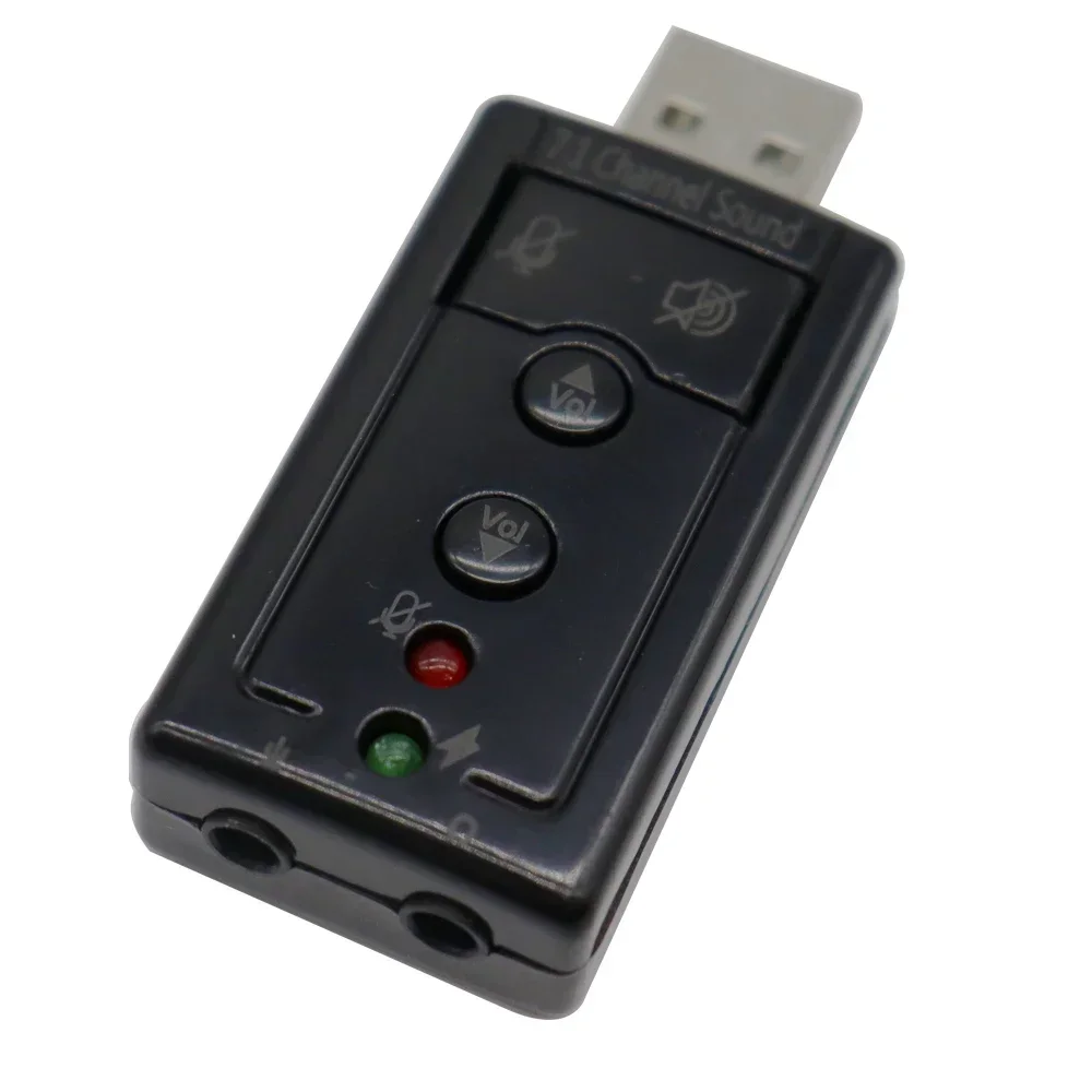 7.1 External USB Sound Card USB to Jack 3.5mm Headphone Audio Adapter Micphone Sound Card: Default Title