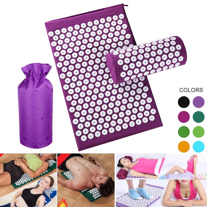 Akupressur Massage Kissen Matte mit Kissen für Stress Schmerzen Tension Relief Entspannen B2Cshop