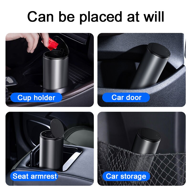 Xia0mi Baseus Car Trash Bin Can Car Interior Rubbish Bag Garbage Container Storage Box Bucket Auto Accessories