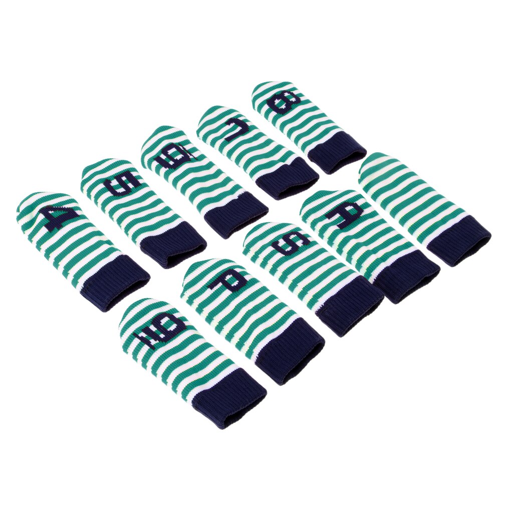 10 Pieces Knitted Golf Iron Head Cover Set Club Putter Headcovers