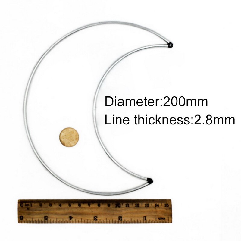 2pcs/set Metal Dream Catcher Moon Triangle Square Hoop for DIY Handmade Dreamcatcher Macrame Material Accessories Crafts: 2pcs Moon 200mm