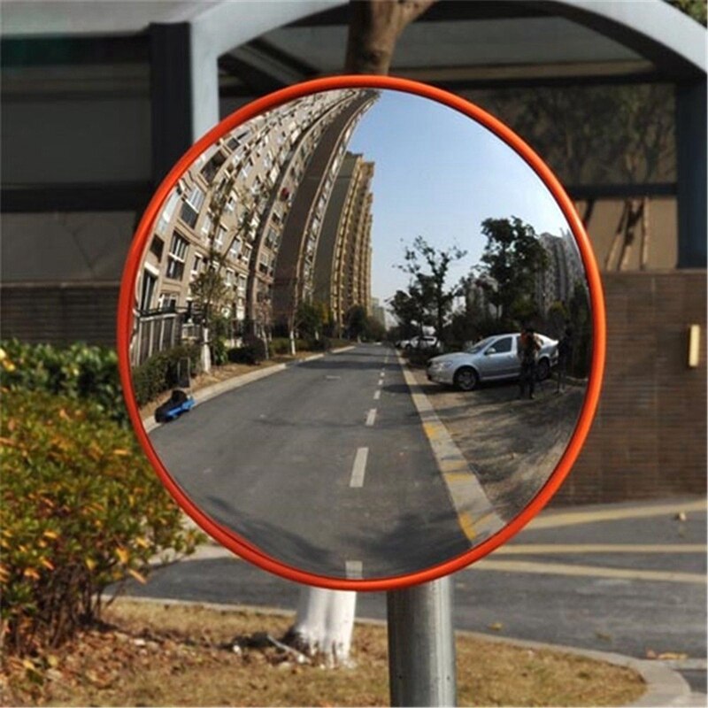 30Cm Wide Angle Security Road Mirror Curved for Indoor Burglar Outdoor Safurance Roadway Safety Traffic Signal Convex Mirror(Ora
