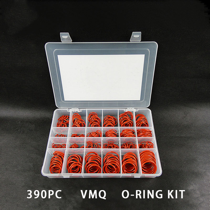 O Rings Rubber/Silicone Ring Seal VMQ NBR FKM Sealing O-rings Nitrile Washer Rubber oring set Assortment Kit Set Box Ring: BVR-390
