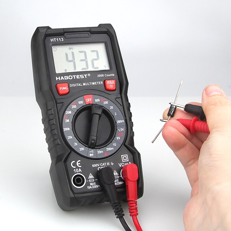 Ncv habertest multímetro digital ht113 série automotivo medidor de transistor elétrico tester capacitância tensão tester multímetro