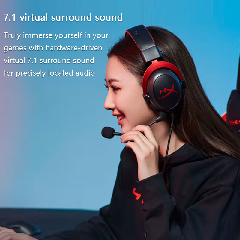 Major 4 Gaming Headset Hi-Fi 7.1 Surround Sound/Detachable Mic/USB Sound Card For PC PS Cloud 2 Przewodowe słuchawki do gier