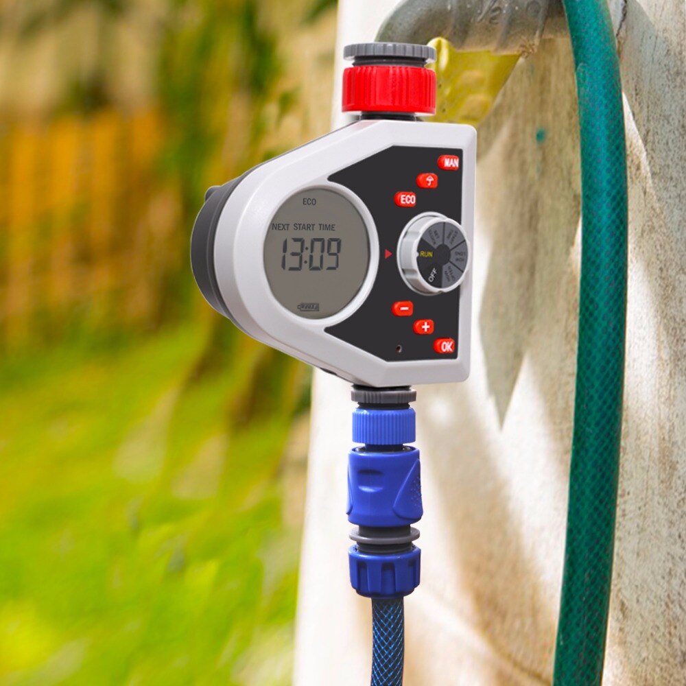 LCD Display Garden Automatic Watering Timer Digital Electronic Solenoid Valve Sprinkler Timer Irrigation Controller System#21077