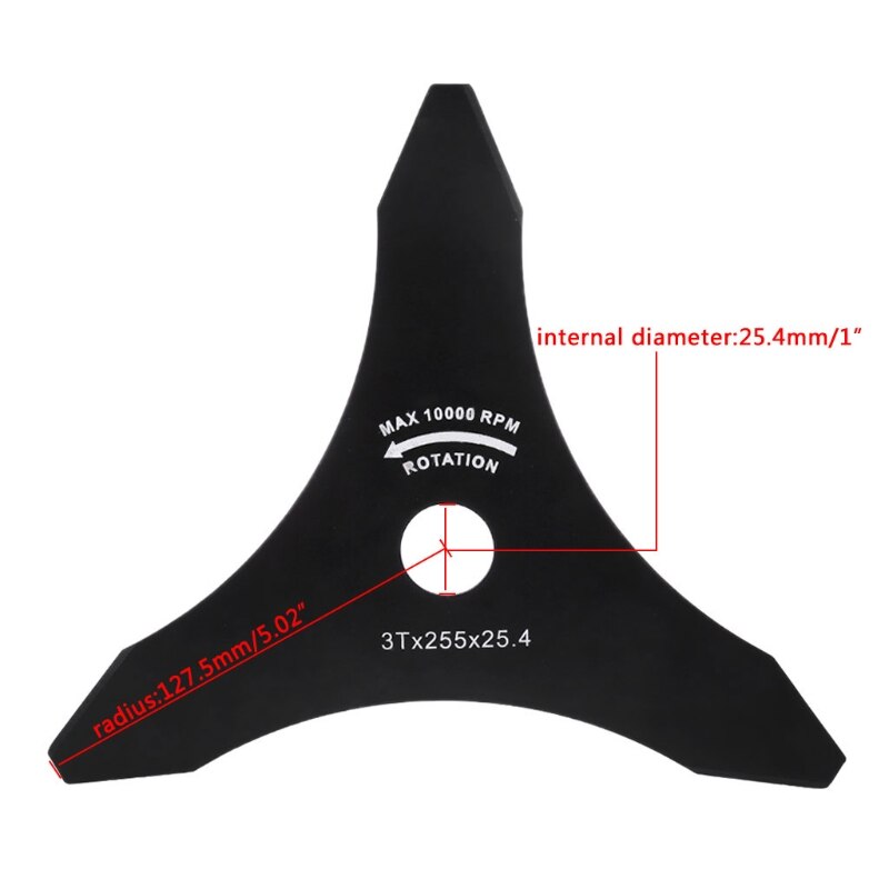 3 Teeth Brush Cutter Brushcutter Trimmer Blade Strimmer Lawn Mower Accessories