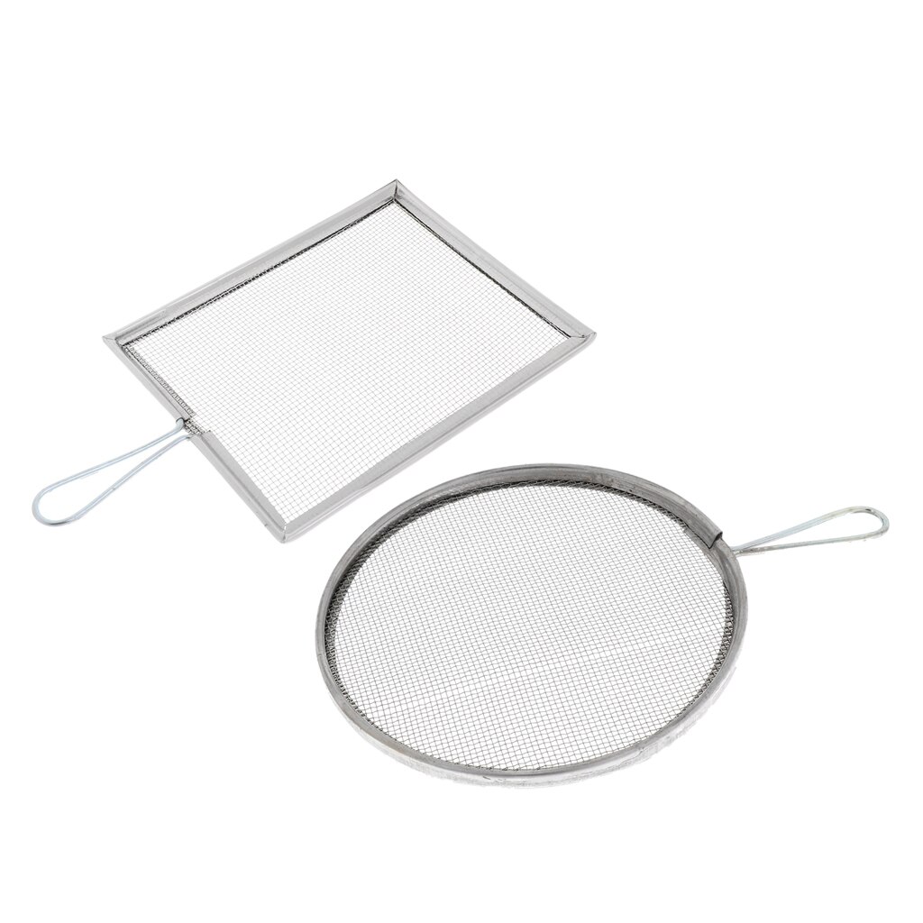 2x Ceramic Glaze Filtering Tools Steel Screen Mesh Strainer Filter with Handles Sieve Pottery Craft