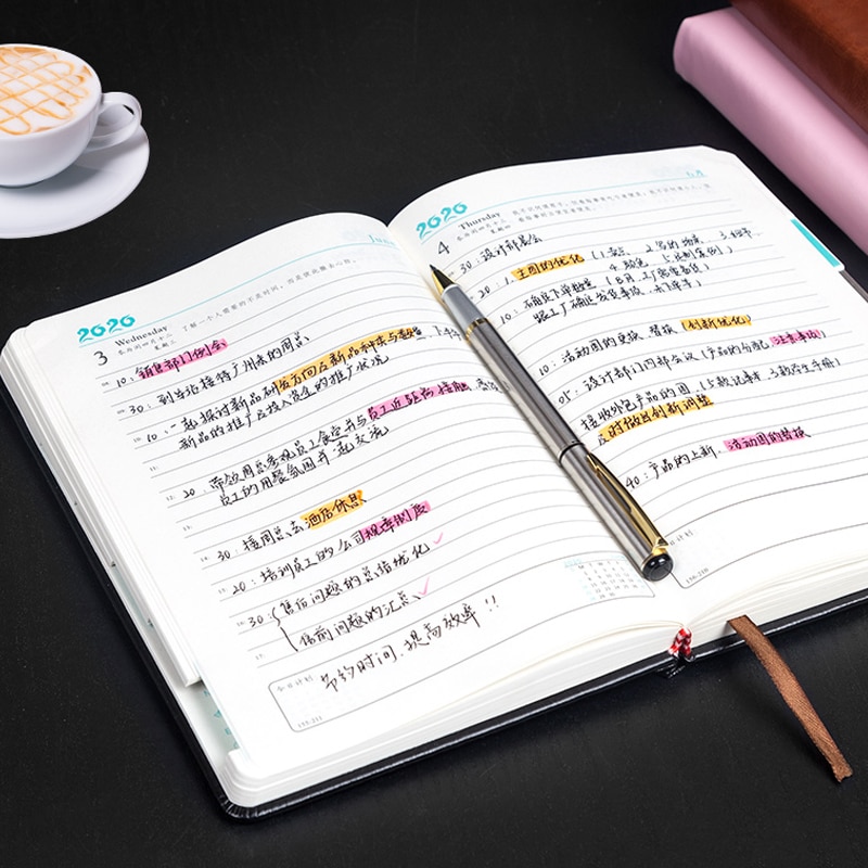 Planner Notebook 365 Days Plan Note Book Monthly Weekly Schedule Writing Book KQS8