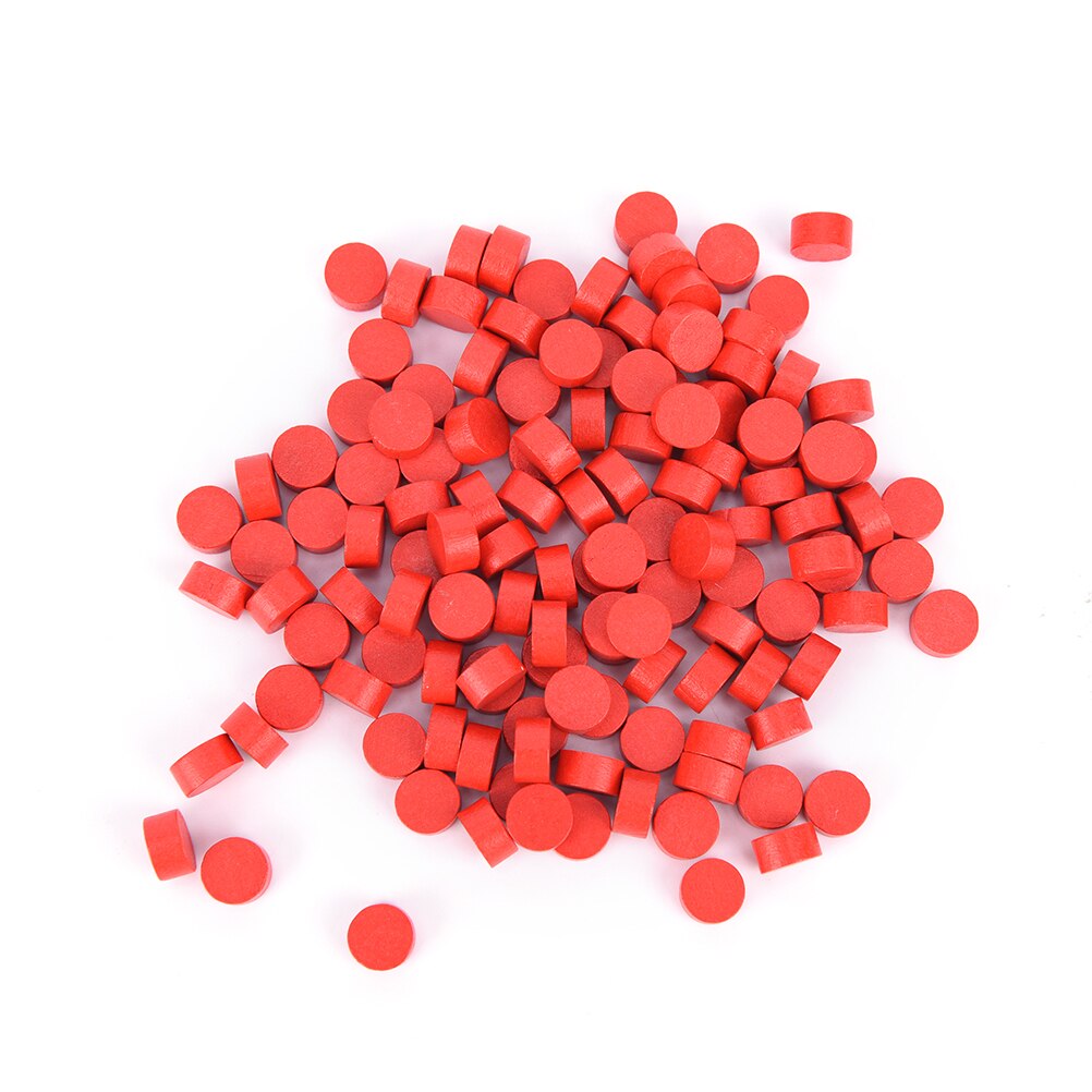 100 st diameter 10*5mm 8 färger bonde träspel bitar färgglada bonde / schack för brädspel / pedagogiska spel tillbehör: Röd