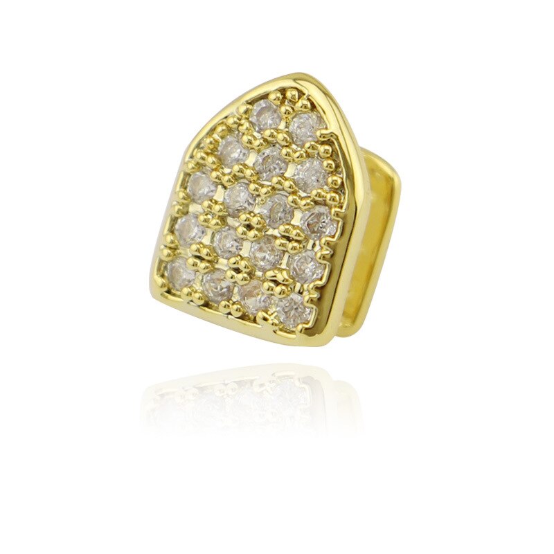 1pc Single Diamond Teeth Caps Gems Hip Hop Rock Teeth Grills Decor Teeth Cover Rapper Top Bottom Tooth Braces Jewelry