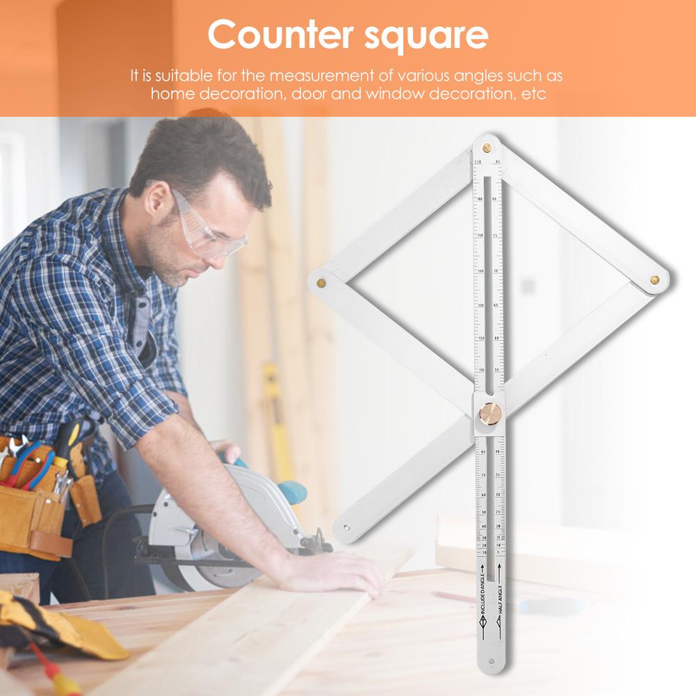 Multi-angle Corner Angle Finder Stainless Steel Protractor Tile Wood Ruler Woodworking Model Craft Angle