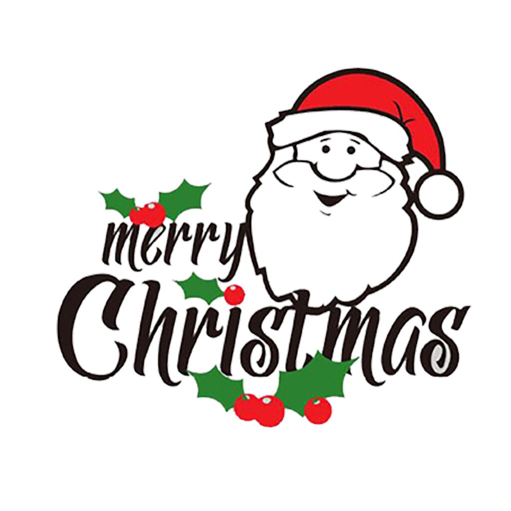 Merry Christmas Window Wall Decal Waterproof Blessing Christmas Tree DIY Window Sticker Christmas Decoration for Family#w