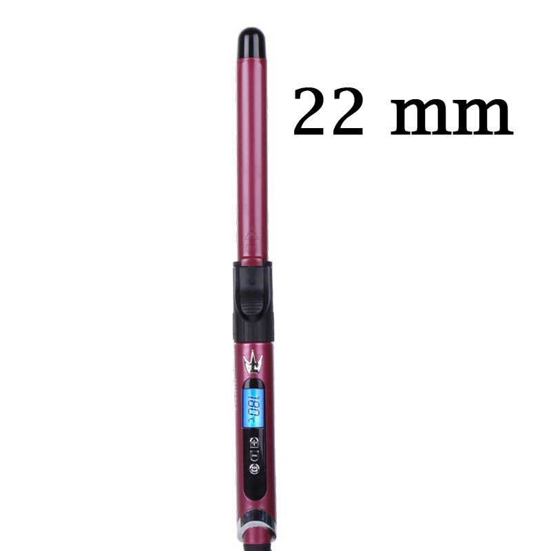 Krøllejern til kvinder hårtang stylingværktøj super tyndt langt krøllet hår bar roterende net rød pink bamse rulle uld lille: 22mm